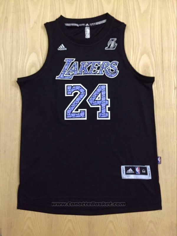Maglia Diamonds Editon Los Angeles Lakers Kobe Bryant #24 Nero